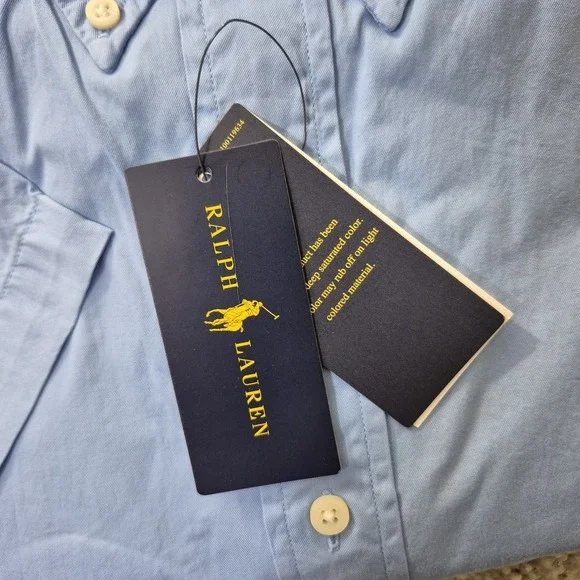 Polo Ralph Lauren Shirt Mens 3XB Blue Button Down Featherweight Twill Academia